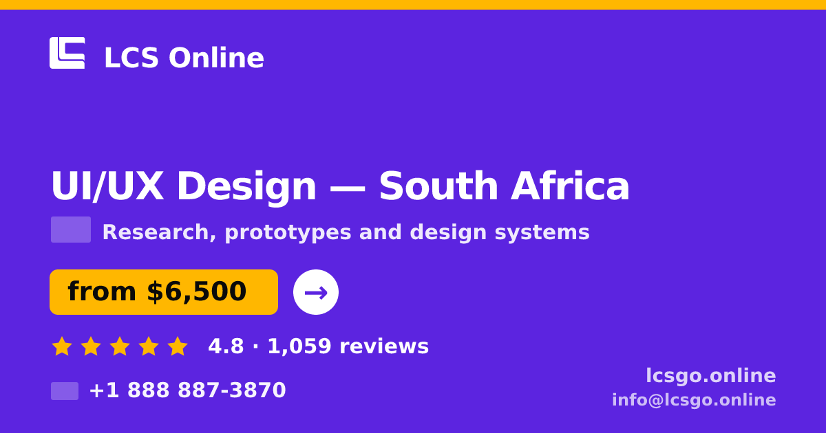 UI/UX Design in Durban — from $4,500, rated 4.7/5 by 2967 clients. LCS Online.