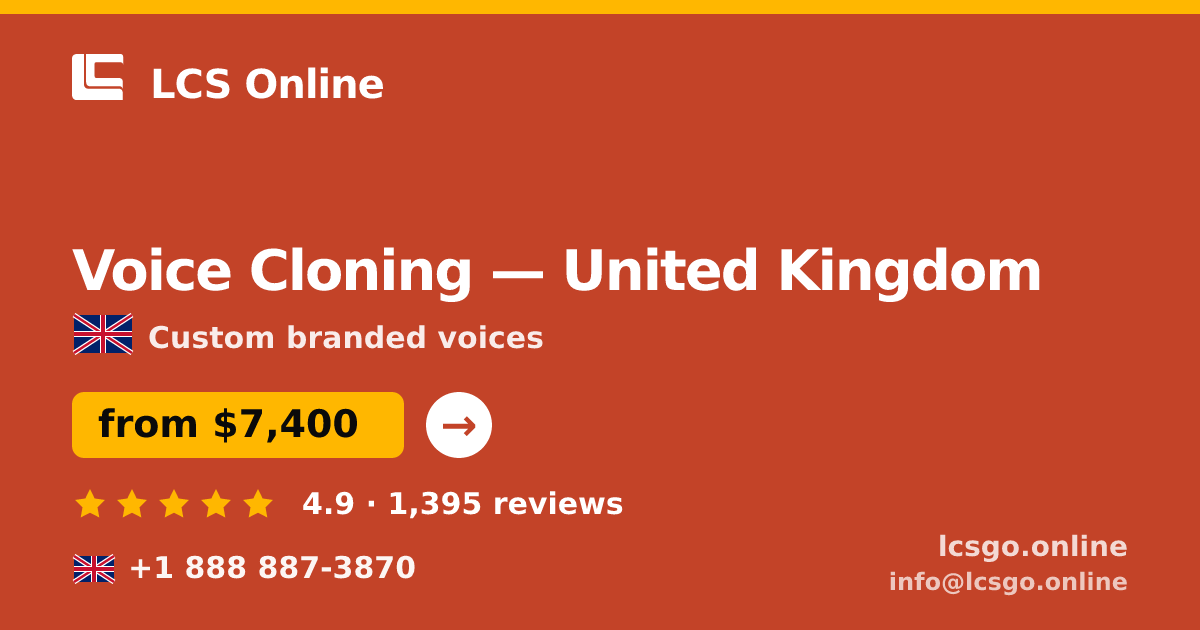 Voice Cloning in Glasgow — from $6,600, rated 4.6/5 by 366 clients. LCS Online.