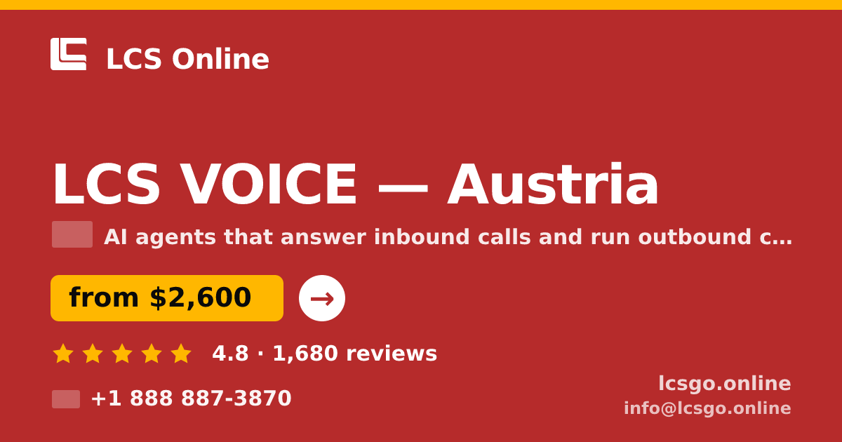 LCS VOICE in Austria — from $2,600/mo, rated 4.8/5 by 1680 clients. LCS Online.