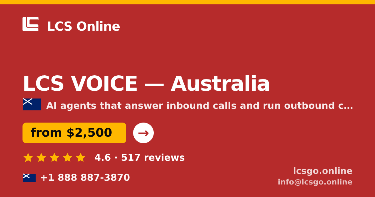 LCS VOICE in Australia — from $2,500/mo, rated 4.6/5 by 517 clients. LCS Online.