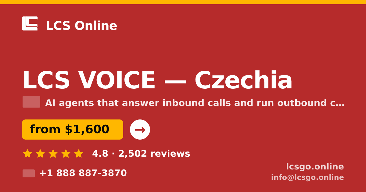 LCS VOICE in Czechia — from $1,600/mo, rated 4.8/5 by 2502 clients. LCS Online.
