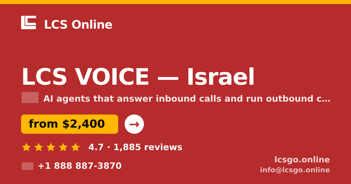 LCS VOICE in Haifa — from $2,400/mo, rated 4.8/5 by 2469 clients. LCS Online.