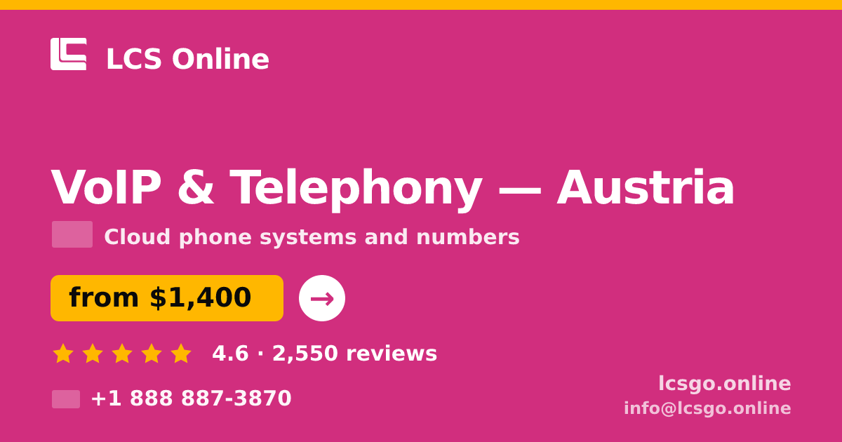 VoIP & Telephony in Linz — from $1,600/mo, rated 4.6/5 by 2912 clients. LCS Online.