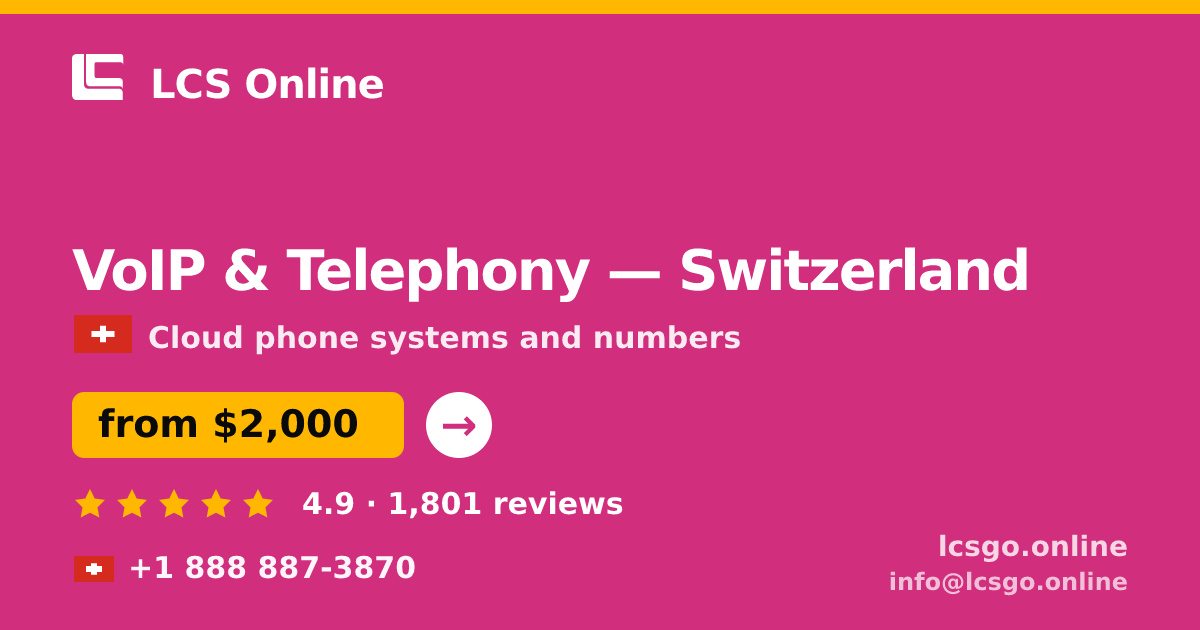 VoIP & Telephony in Zürich — from $1,900/mo, rated 4.7/5 by 2975 clients. LCS Online.