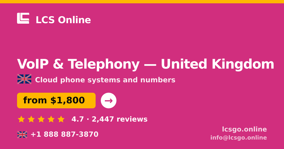 VoIP & Telephony in Glasgow — from $1,600/mo, rated 4.8/5 by 3464 clients. LCS Online.