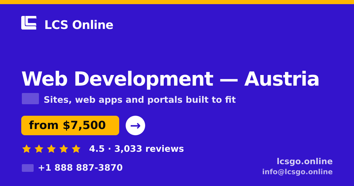 Web Development in Vienna — from $9,000, rated 4.7/5 by 895 clients. LCS Online.