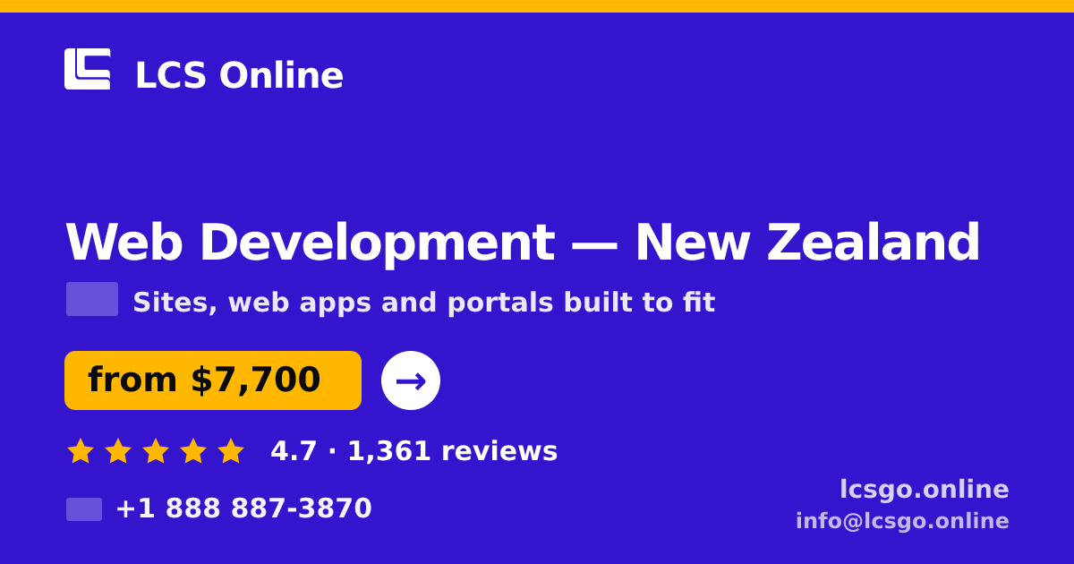 Web Development in New Zealand — from $7,700, rated 4.7/5 by 1361 clients. LCS Online.